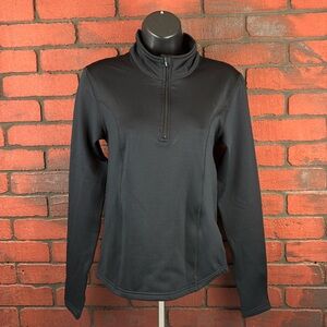 Kombi Women's Medium‎ Black Quarter-Zip Activewear Top – Long Sleeve, Workout